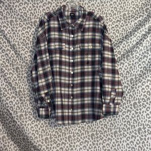 Never worn without tags 100% cotton multi colored warm button down shirt
